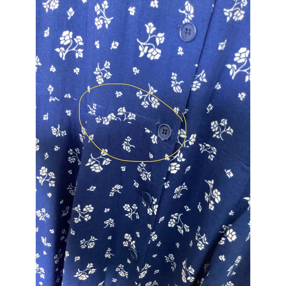 Reformation Maison Fauna‎ midi floral blue button-down dress women's size 12 - Picture 4 of 13